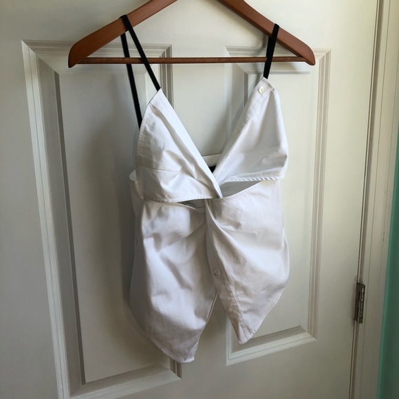 ALEXANDER WANG Twisted Front Poplin Cami Top - Picture 4 of 8